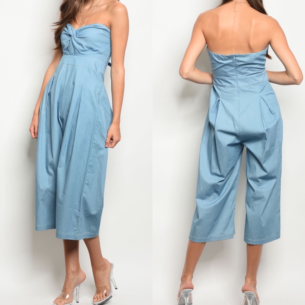 Twisted Boho Cotton Knot Front Jumpsuit - Picture 3 of 3